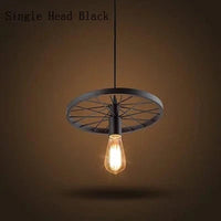 Suspension Vintage en Fer Élégante | Marco Lucetti Tête unique noire