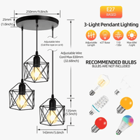 Suspension Vintage en Métal Nordique pour Plafonnier Cage Led Rumia - Lustre pour Îlot de Cuisine | Marco Lucetti