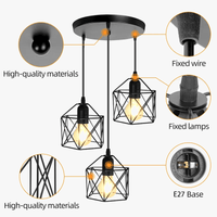 Suspension Vintage en Métal Nordique pour Plafonnier Cage Led Rumia - Lustre pour Îlot de Cuisine | Marco Lucetti