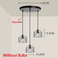 Suspension Vintage en Métal Nordique pour Plafonnier Cage Led Rumia - Lustre pour Îlot de Cuisine | Marco Lucetti Triceps (sans ampoule) / Chine