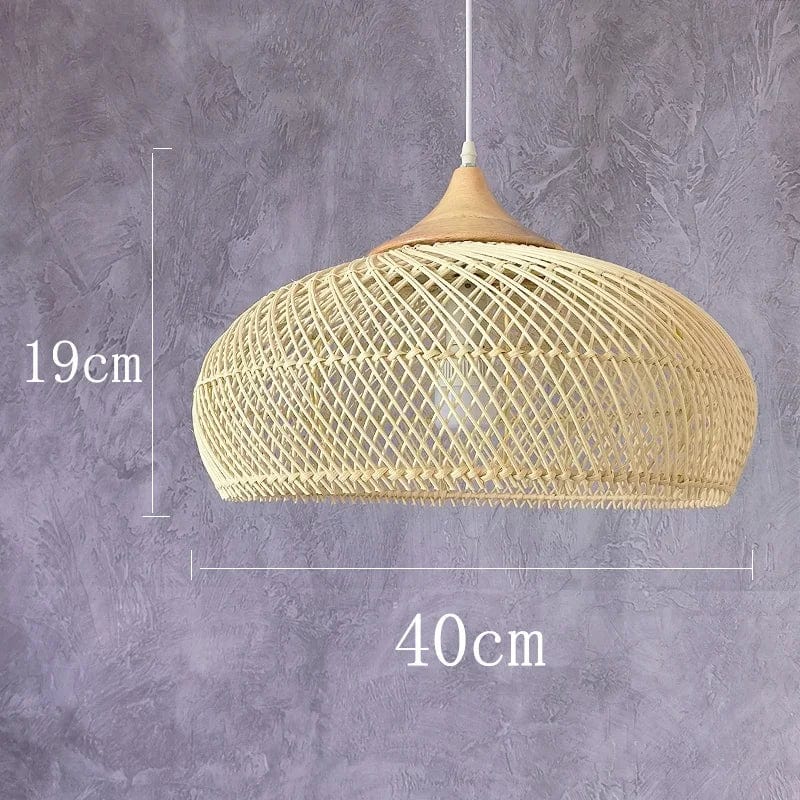 Suspension Vintage en rotin artisanale de qualité | Marco Lucetti Beige D 40cm