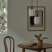 Suspension vintage en verre blanc Samy | Marco Lucetti