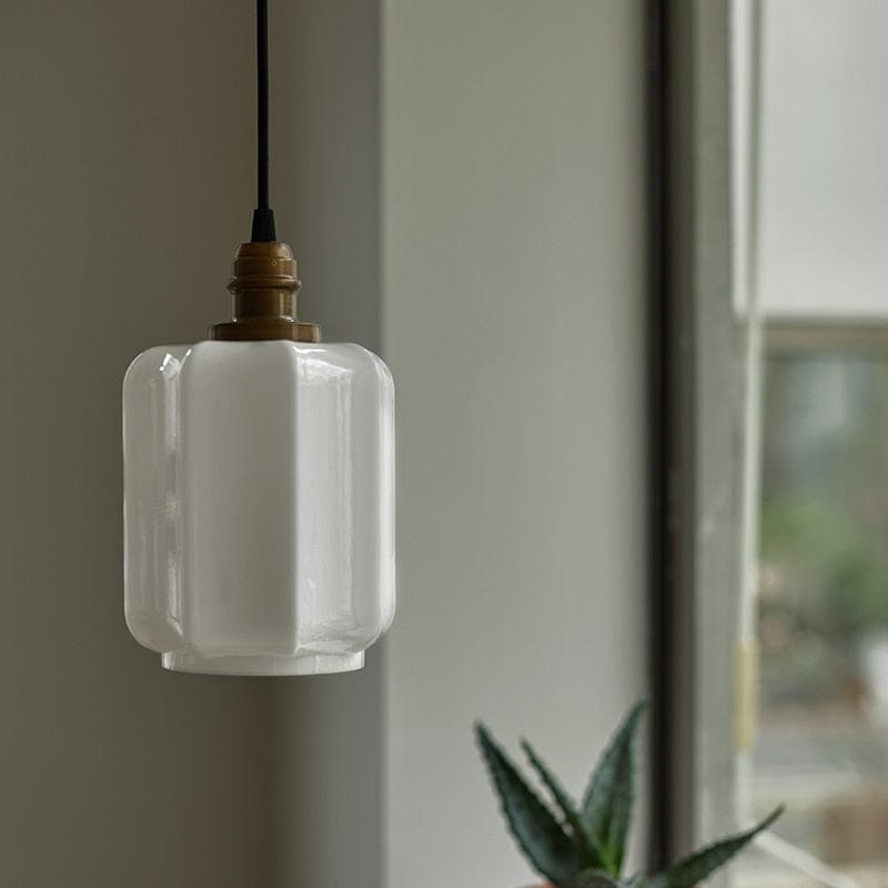 Suspension vintage en verre blanc Samy | Marco Lucetti
