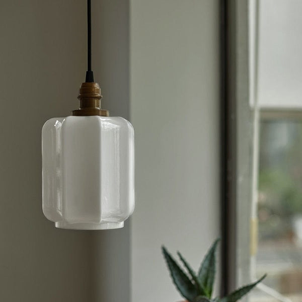 Suspension vintage en verre blanc Samy | Marco Lucetti