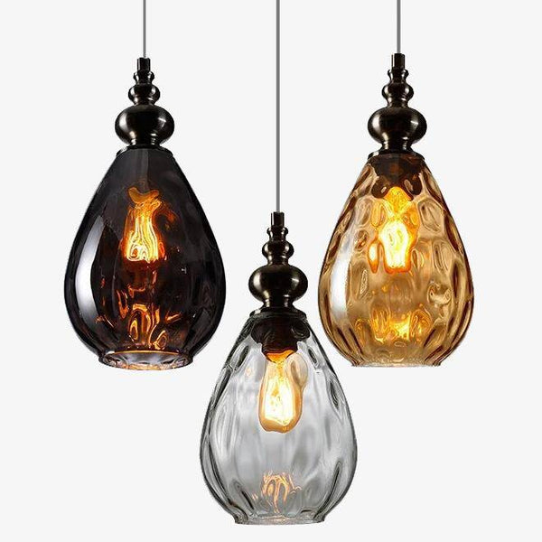 Suspension Vintage en Verre Coloré - Lampen Lights