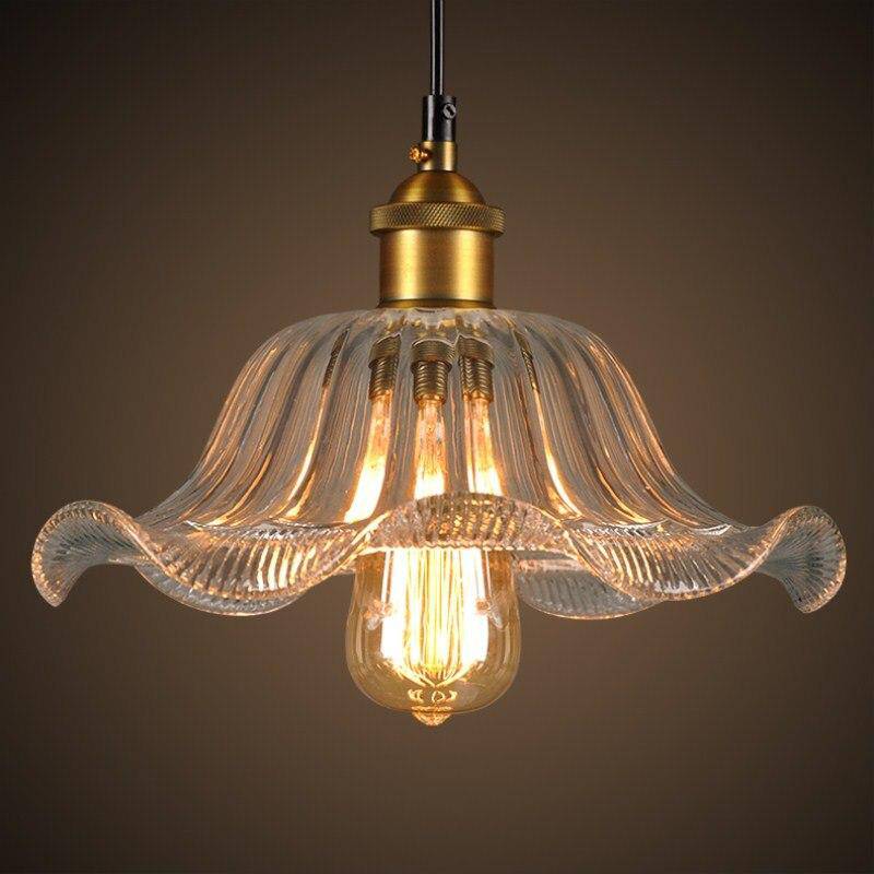 Suspension Vintage en Verre et Base Dorée | Marco Lucetti