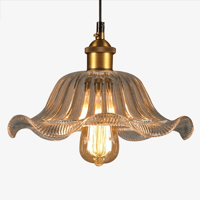 Suspension Vintage en Verre et Base Dorée | Marco Lucetti
