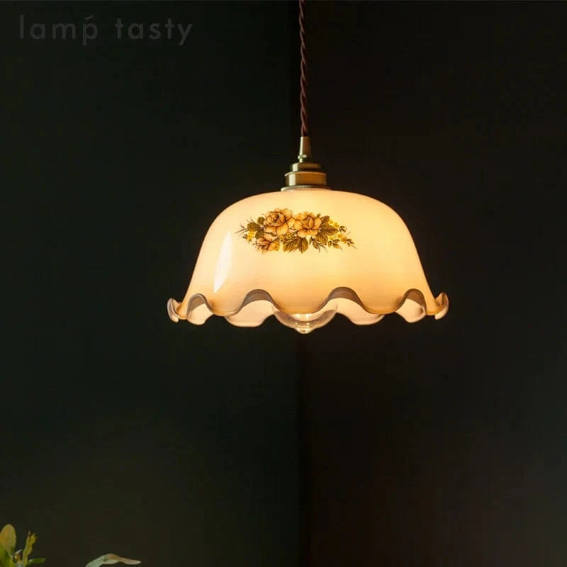Suspension Vintage en Verre Fleur LED pour un Intérieur Élégant | Marco Lucetti