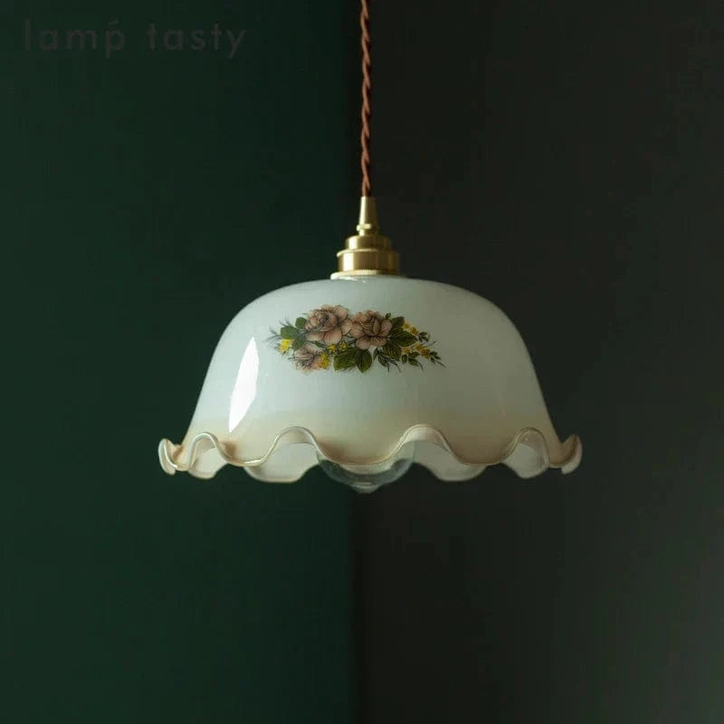 Suspension Vintage en Verre Fleur LED pour un Intérieur Élégant | Marco Lucetti