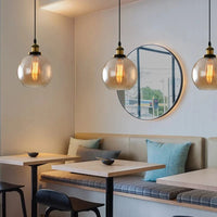 Suspension vintage en verre fumé pour restaurant loft | Marco Lucetti