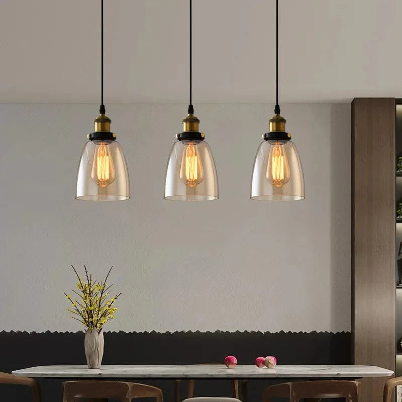 Suspension vintage en verre fumé pour restaurant loft | Marco Lucetti