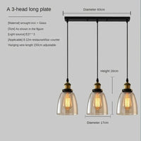 Suspension vintage en verre fumé pour restaurant loft | Marco Lucetti 3H de long A Ambre / 110V / Blanc chaud