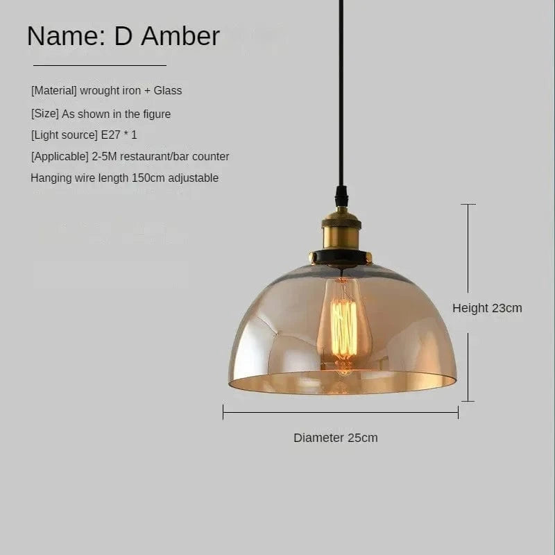 Suspension vintage en verre fumé pour restaurant loft | Marco Lucetti Ambre-D / 110V / Pas d&#39;ampoule