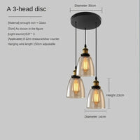 Suspension vintage en verre fumé pour restaurant loft | Marco Lucetti Disque 3H A Ambre / 110V / Blanc chaud