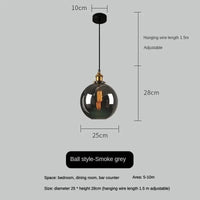 Suspension vintage en verre fumé pour restaurant loft | Marco Lucetti Gris fumée-B / 110V / Blanc chaud