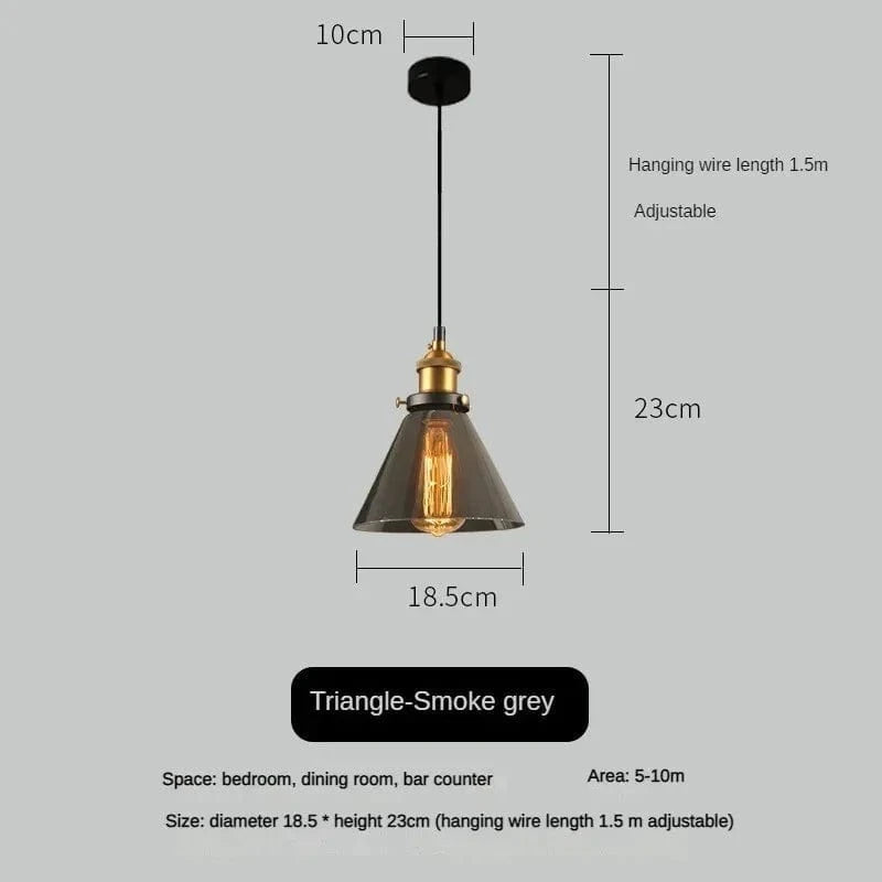 Suspension vintage en verre fumé pour restaurant loft | Marco Lucetti Gris fumée-C / 110V / Blanc chaud