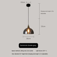Suspension vintage en verre fumé pour restaurant loft | Marco Lucetti Gris fumée-D / 110V / Blanc chaud