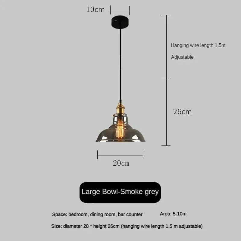 Suspension vintage en verre fumé pour restaurant loft | Marco Lucetti Gris fumée-H / 110V / Blanc chaud