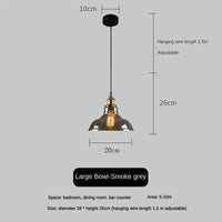 Suspension vintage en verre fumé pour restaurant loft | Marco Lucetti Gris fumée-H / 110V / Blanc chaud