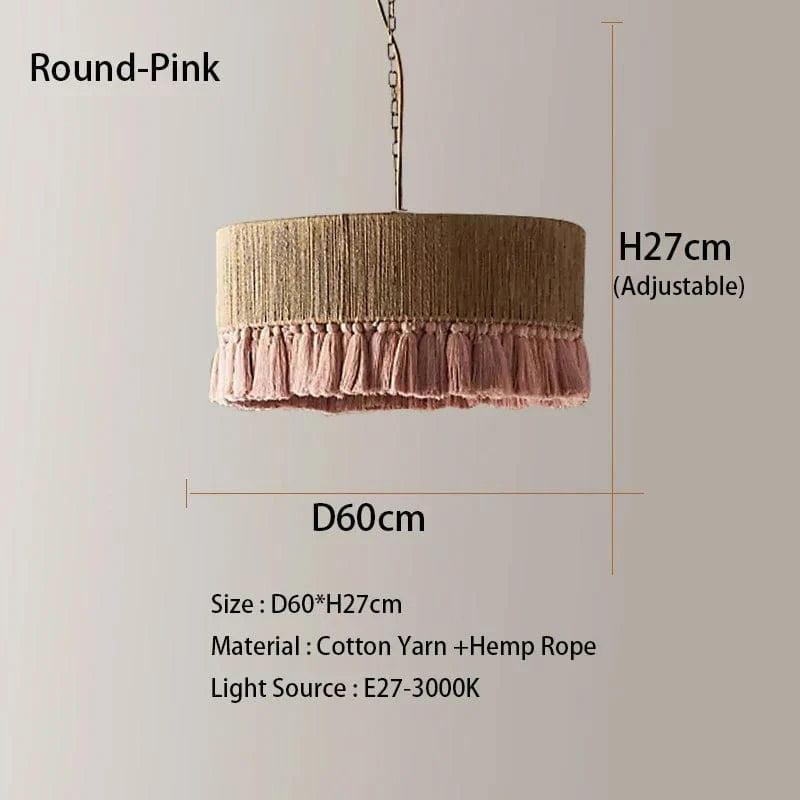 Suspension Vintage "Fringe Chic" | Marco Lucetti Rond-roseD60cm