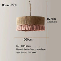 Suspension Vintage "Fringe Chic" | Marco Lucetti Rond-roseD60cm