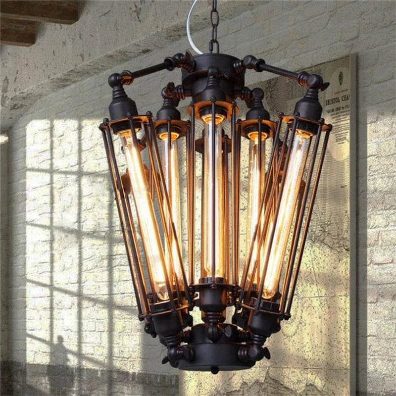 Suspension Vintage Industrielle Avec Ampoule Edison Pour Restaurant - Éclairage Authentique | Marco Lucetti