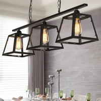 Suspension Vintage Industrielle LOFT en Verre et Fer Noir Triple Tête pour Restaurant Bar Internet Café | Marco Lucetti
