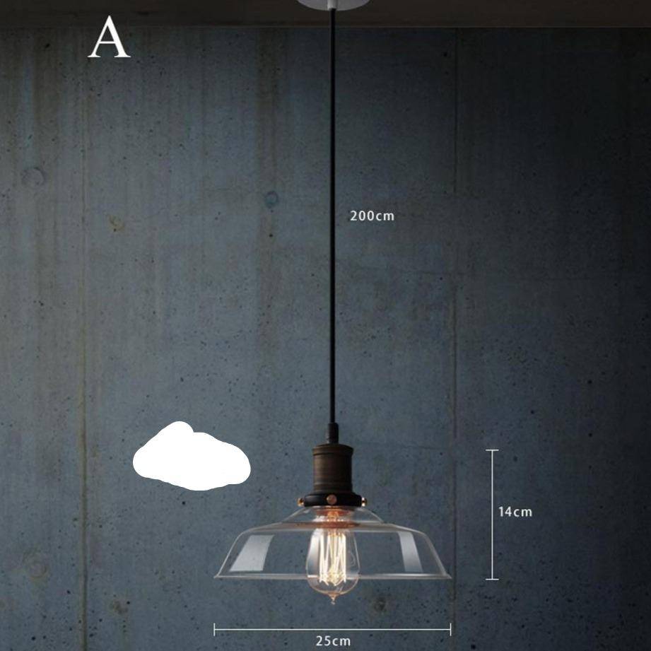 Suspension Vintage LED : Abat-jour en verre, Ampoule Edison | Marco Lucetti