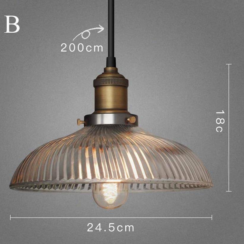 Suspension Vintage LED : Abat-jour en verre, Ampoule Edison | Marco Lucetti