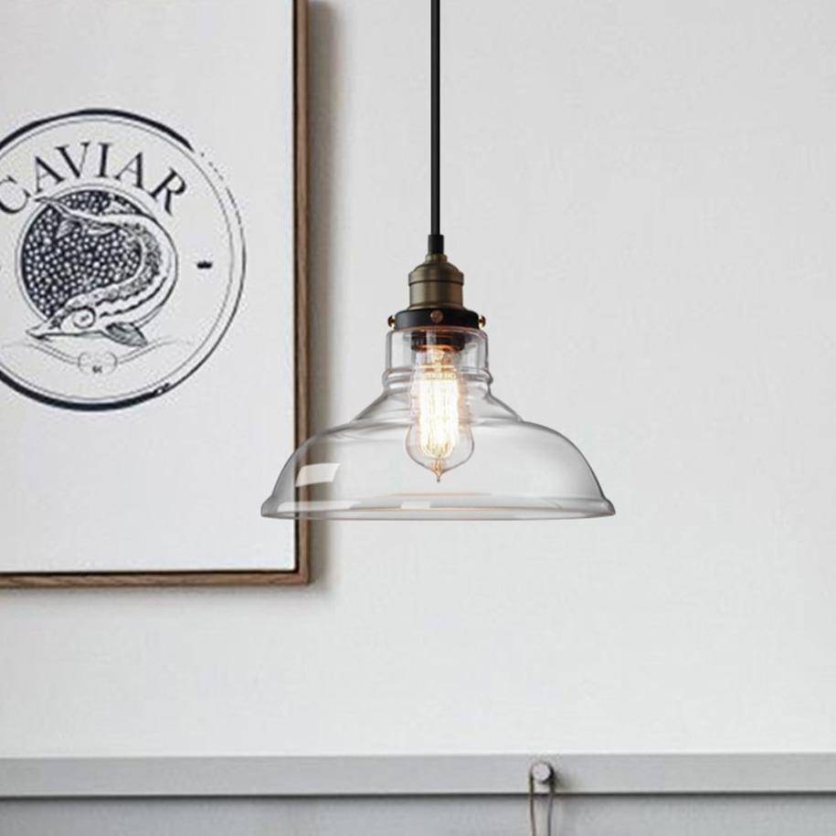 Suspension Vintage LED : Abat-jour en verre, Ampoule Edison | Marco Lucetti