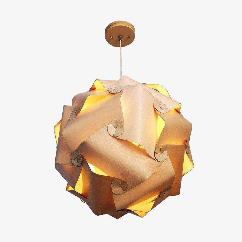 Suspension LED bois japonaise