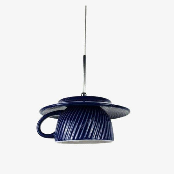 Suspension vintage LED en céramique colorée - Café Chic | Marco Lucetti Bleu foncé