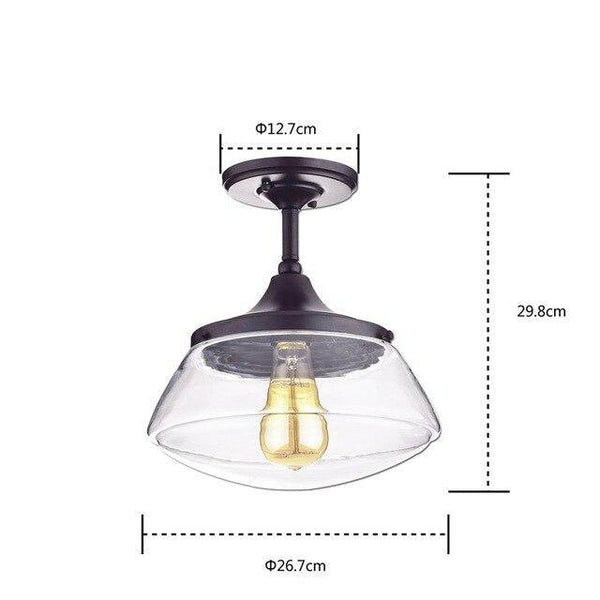 Suspension Vintage LED noire - Abat-jour en verre | Marco Lucetti