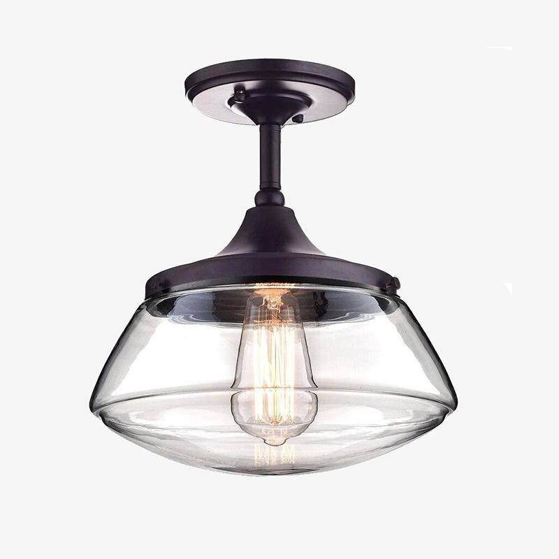 Suspension Vintage LED noire - Abat-jour en verre | Marco Lucetti