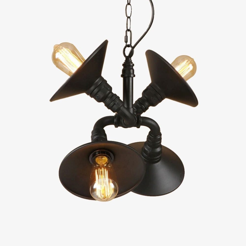 Suspension Vintage LED Tuyaux Noués Ajustables par Liveria | Marco Lucetti Noir