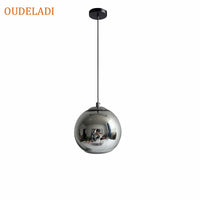 Suspension vintage loft boule de verre plaqué or et argent - Édition Luxe | Marco Lucetti