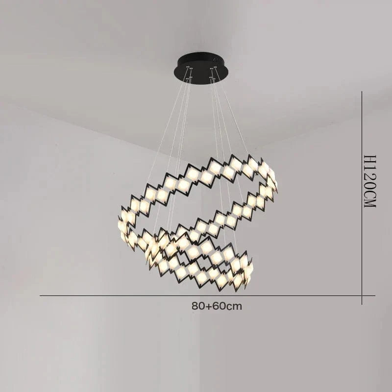 Suspension Vintage - Maison Deco | Marco Lucetti Noir 2 anneaux / Blanc froid