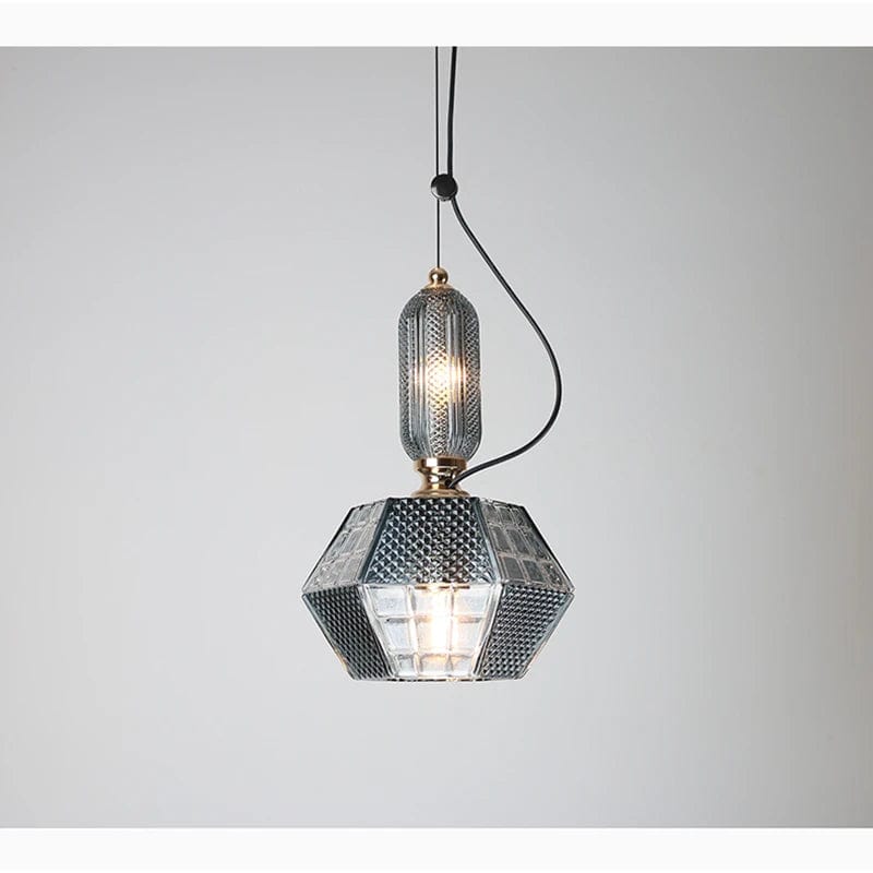 Suspension Vintage Moderne en Verre Fumé Gris LED pour Cuisine, Salon, Chambre ou Bar | Marco Lucetti