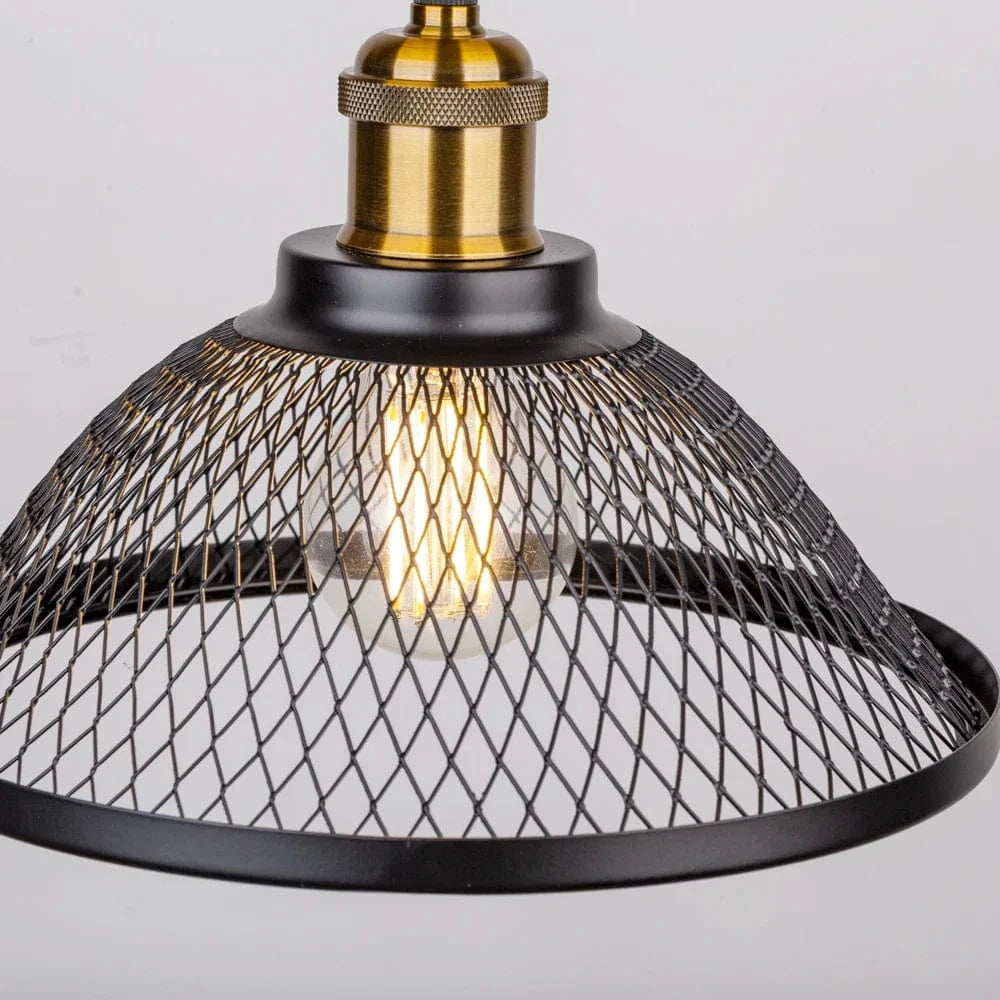 Suspension Vintage Rétro LED Noir Fer Net-Cage - Lampe Suspendue pour Cuisine, Chambre, Salon, Restaurant | Marco Lucetti