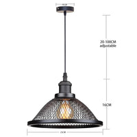 Suspension Vintage Rétro LED Noir Fer Net-Cage - Lampe Suspendue pour Cuisine, Chambre, Salon, Restaurant | Marco Lucetti 80220b1