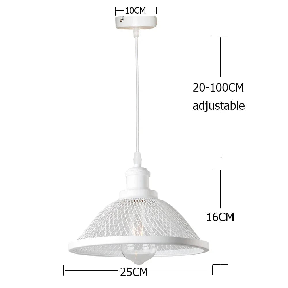 Suspension Vintage Rétro LED Noir Fer Net-Cage - Lampe Suspendue pour Cuisine, Chambre, Salon, Restaurant | Marco Lucetti 80220ww