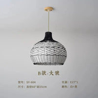 Suspension Vintage Rotin Tressé | Marco Lucetti B 55X60CM / Blanc froid