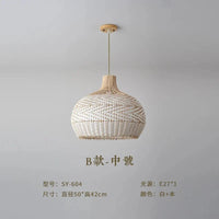 Suspension Vintage Rotin Tressé | Marco Lucetti D 42X50CM / Blanc froid