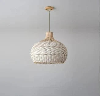 Suspension Vintage Rotin Tressé | Marco Lucetti P 38X40CM / Blanc froid
