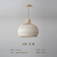 Suspension Vintage Rotin Tressé | Marco Lucetti P 55X60CM / Blanc froid