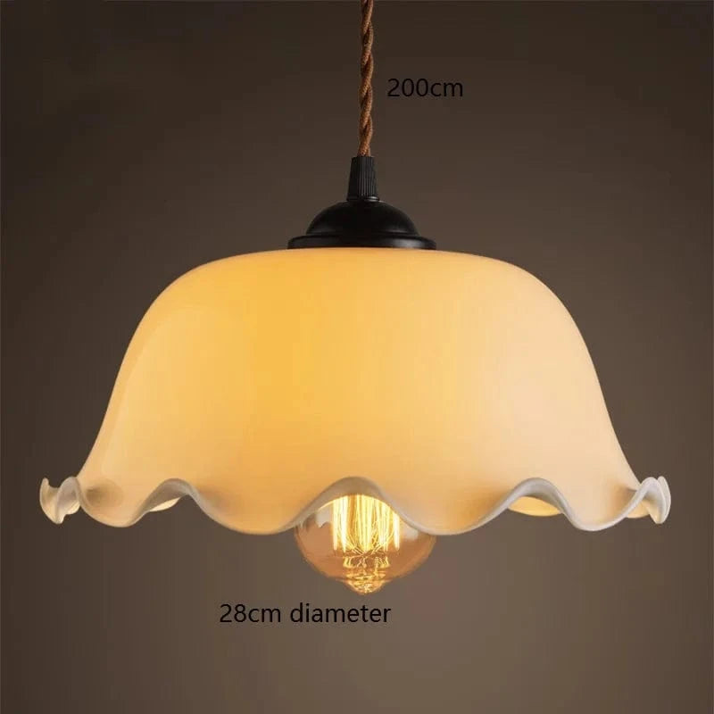 Suspension vintage style américain en cuivre, bois & verre | Marco Lucetti Blanc 1 / 4W (Max100W)