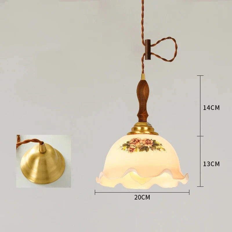 Suspension Vintage Verre Craquelé en Cuivre et Bois pour une Ambiance Moderne dans Votre Chambre ou Salon, Éclairage Intérieur LED | Marco Lucetti Lampe à suspension 1