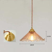 Suspension Vintage Verre Craquelé en Cuivre et Bois pour une Ambiance Moderne dans Votre Chambre ou Salon, Éclairage Intérieur LED | Marco Lucetti Lampe à suspension 13