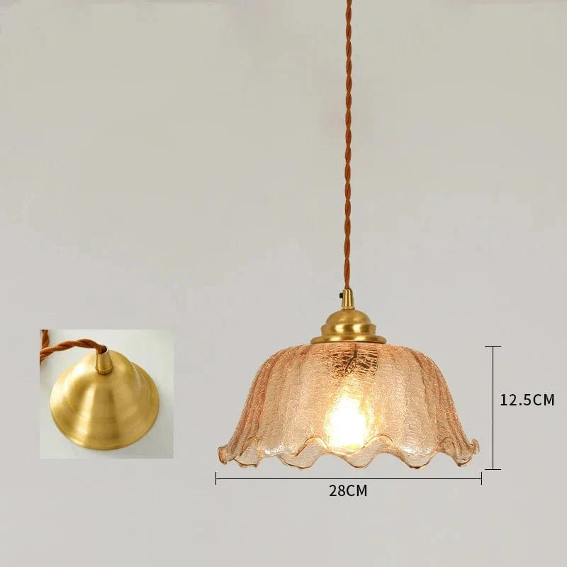 Suspension Vintage Verre Craquelé en Cuivre et Bois pour une Ambiance Moderne dans Votre Chambre ou Salon, Éclairage Intérieur LED | Marco Lucetti Lampe à suspension 2