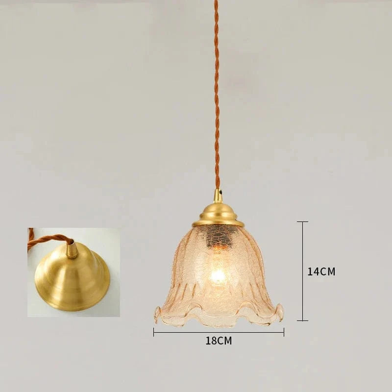Suspension Vintage Verre Craquelé en Cuivre et Bois pour une Ambiance Moderne dans Votre Chambre ou Salon, Éclairage Intérieur LED | Marco Lucetti Lampe à suspension 8